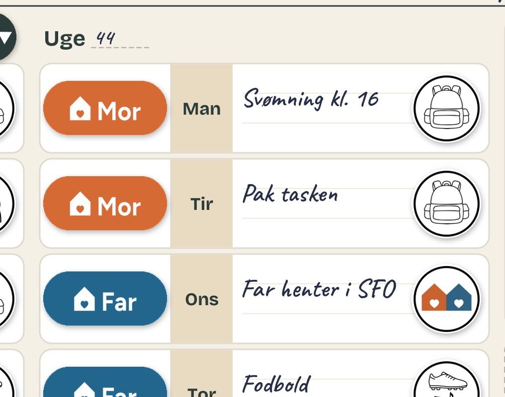 Nærbillede af skiftedagen med de to huse som magnet